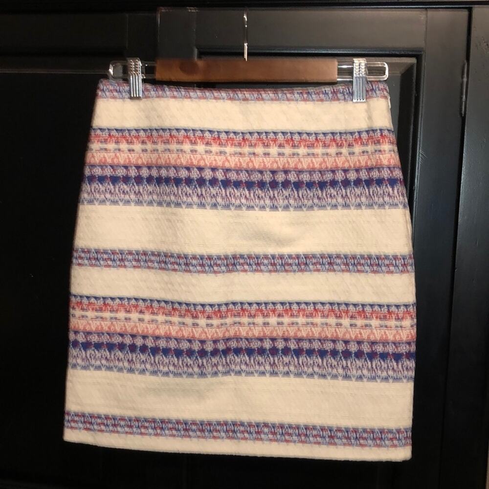 Katherine Barclay Preppy Academia Old Money Scandi Textured Blue Red White Skirt